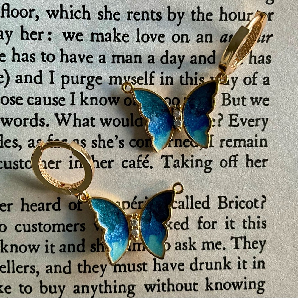 Blue Gold Earrings